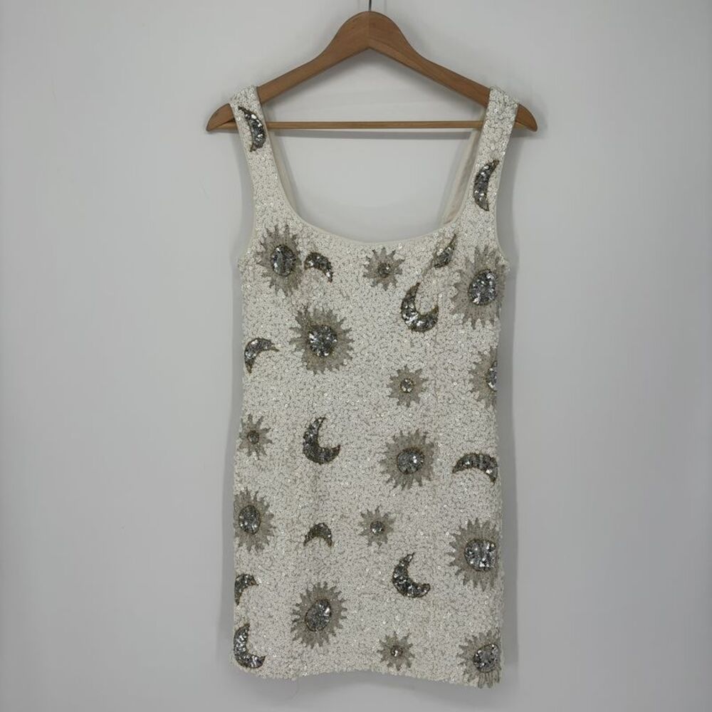 Show Me Your MuMu White Sequin Moon & Sun Mini Dress